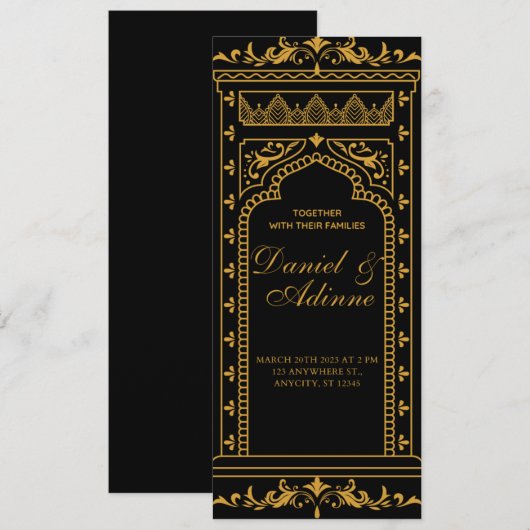 私のインドの結婚式 招待状 (正面/裏面)