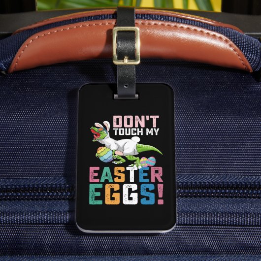 私のイースターエッグTレックス恐竜をTouchしない ラゲッジタグ (正面インサイチュ2)