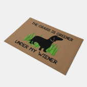 私のウィーナー磁石の下の草は緑が多い ドアマット (アングル)