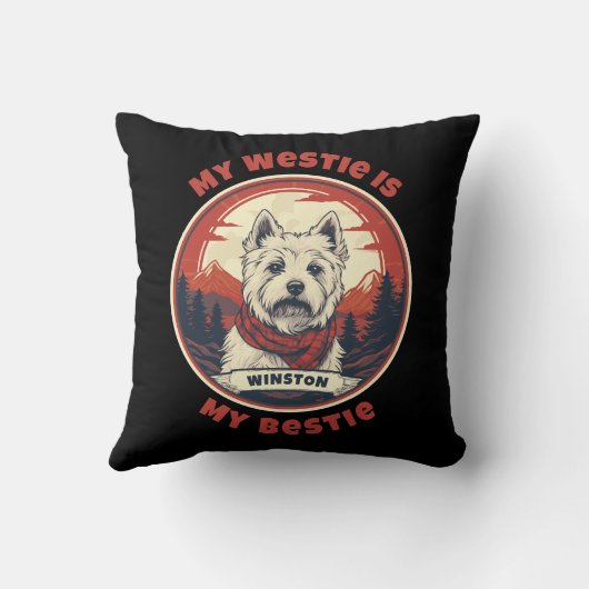 私のウェスティーは私のベストキュートなウエストハイランドテリア クッション (裏面)