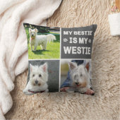 私のウェスティーは私のベストドッグの恋人の写真コラージュ クッション (ブランケット)