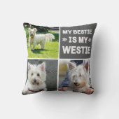 私のウェスティーは私のベストドッグの恋人の写真コラージュ クッション (裏面)