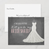私のウェディングガールになってくれる？ | ウェディングガール 招待状 (正面/裏面)