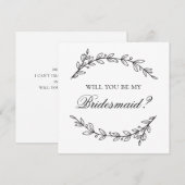 私のウェディングパーティにいてくれますか。モノクロのウェディング 招待状 (正面/裏面)