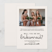 私のウェディングパーティにいてくれませんか フォトプロポーズカード 招待状 (正面/裏面)