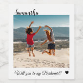 私のウェディングパーティにいてくれませんか、名誉ある仲人 ワインラベル (シングルラベル)