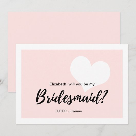 「私のウェディングパーティにいてくれる？」 | かわいいカリグラフィー 招待状 (正面/裏面)