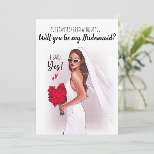 私のウェディングパーティにいてくれる？ カード (スタンド正面)