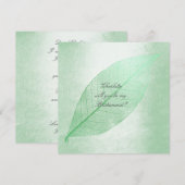 私のウェディングパーティにいてくれる？ ミントグリーンの葉 招待状 (正面/裏面)