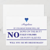 私のウェディングパーティにいてくれる？ 招待状 (正面/裏面)