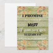 私のウェディングパーティにいてくれる？ 招待状 (正面/裏面)