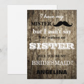 私のウェディングパーティにいてくれる？ 招待状 (正面/裏面)