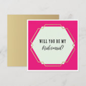 私のウェディングパーティにいてくれる？ 招待状 (正面/裏面)