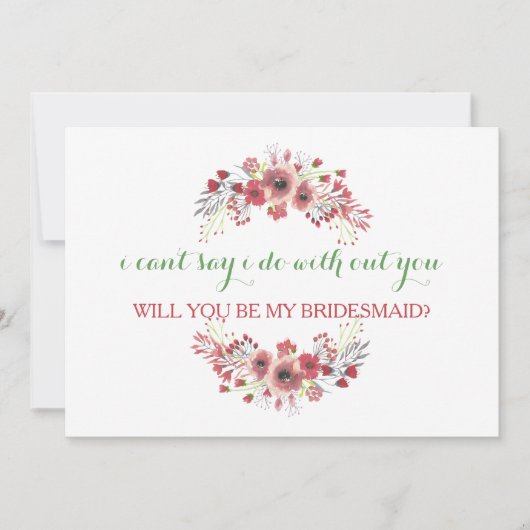 私のウェディングパーティにいてくれる？ 招待状 (正面)