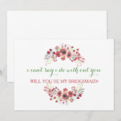 私のウェディングパーティにいてくれる？ 招待状 (正面/裏面)