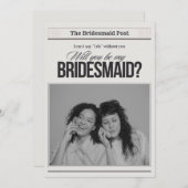 私のウェディングパーティにいてくれる？ 結婚式の仲人提案 招待状 (正面/裏面)