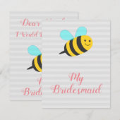 私のウェディングパーティに来てくれる？ 招待状 (正面/裏面)