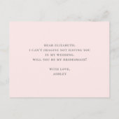 私のウェディングパーティに来てくれる？ 水彩ピンクの花 インビテーションポストカード (裏面)