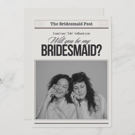 私のウェディングパーティーにいてくれませんか? ウェディングプラン提案 招待状 (正面/裏面)