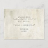 私のウェディングパーティーになってくれませんか? サンキュー・ラスティックウェディング インビテーションポストカード (裏面)