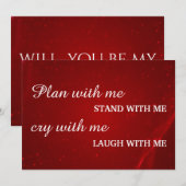 私のウェディングパーティーになってくれる？（お願い） 招待状 (正面/裏面)