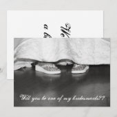 私のウェディングパーティーになってくれる？ ウェディングパーティーのカード 招待状 (正面/裏面)