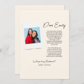 私のウェディングパーティーになってくれる? ウェディングパーティーの写真のカードです 招待状 (正面/裏面)