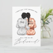 私のウェディングパーティーになってくれる？ シルクローブの女の子の招待状 招待状 (スタンド正面)