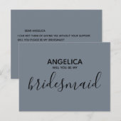 私のウェディングパーティーになってくれる？ シンプルなパステルピンクブルー インビテーションポストカード (正面/裏面)