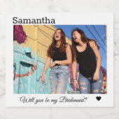 私のウェディングパーティーになってくれる？ スパークリングワインラベル (シングルラベル)