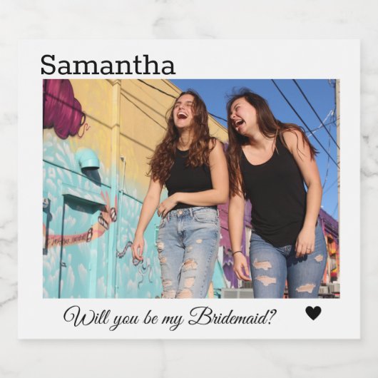 私のウェディングパーティーになってくれる？ スパークリングワインラベル (シングルラベル)