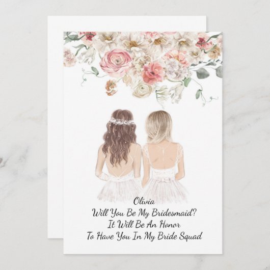 私のウェディングパーティーになってくれる？ セーブザデート (正面/裏面)