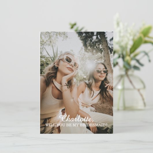 私のウェディングパーティーになってくれる？　ブライズメイドのご提案カード カード (スタンド正面)