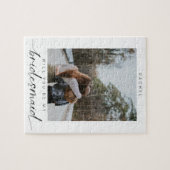 私のウェディングパーティーになってくれる? ミニマル フォト モダン ジグソーパズル (横)