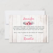 私のウェディングパーティーになってくれる？　ラスティック・フラワーのウェディング 招待状 (裏面)