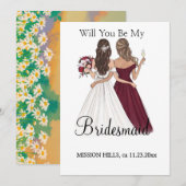 私のウェディングパーティーになってくれる？ 招待状 (正面/裏面)