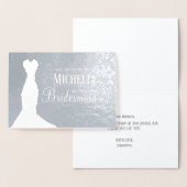 「私のウェディングパーティーになってくれる?」 箔カード (ディスプレー)