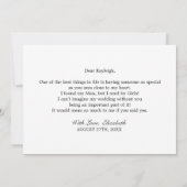 私のウェディングパーティーになってくれる？ | 結婚式 招待状 (裏面)