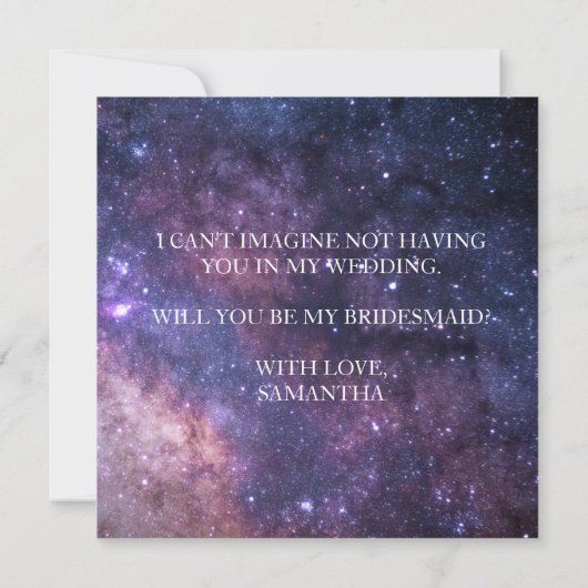 私のウェディングパーティーになってくれる？銀河のウェディングスター 招待状 (裏面)
