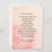 私のウェディングパーティーの中で一番大切な人になってくれる？ 水彩フラワーデザインと一緒にお願いした 招待状 (裏面)