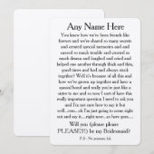 私のウェディングプランナーになってくれませんか？ オーダーメイド テキスト カード (正面/裏面)