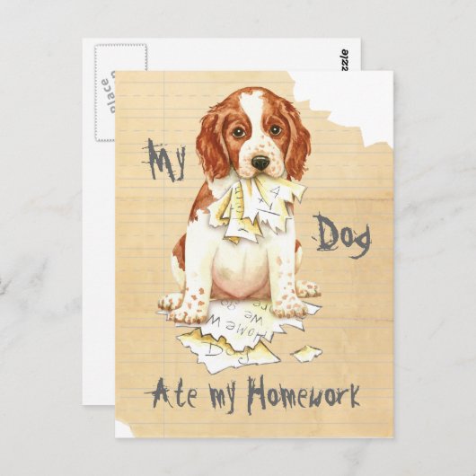 私のウェルシュプリ食べンガーの宿題 ポストカード (正面/裏面)