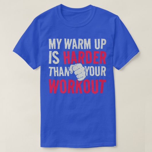 私のウォームアップはあなたのトレーニングヴィンテージモチベーションFitn Tシャツ (デザイン正面)