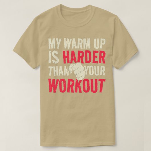 私のウォームアップはあなたのトレーニングヴィンテージモチベーションFitn Tシャツ (デザイン正面)