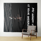 私のウォームアップはあなたのトレーニング、エクササイズジム強度 タペストリー (インサイチュ(横))