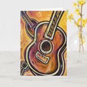 私のウクレレの挨拶状 カード (黄色い花)