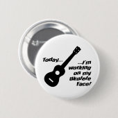 私のウクレレの顔に取り組むこと! 缶バッジ (正面&裏面)