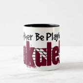 私のウクレレ遊ーになりたい ツートーンマグカップ (中央)