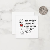 私のウサギが私にこれらの面白いバレンタインを配るようにさせた ノートカード (正面/裏面インサイチュ)