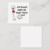 私のウサギが私にこれらの面白いバレンタインを配るようにさせた ノートカード (正面/裏面)